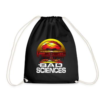 Evil Science Atom Physicist Atomic Bomb Gift - Drawstring Bag - black - Front