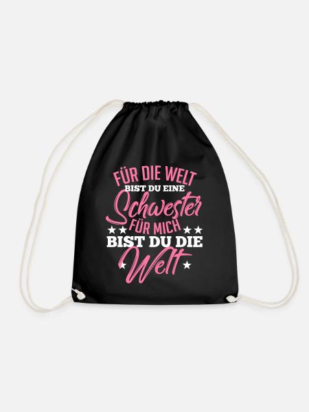 Schwester Geschenk zu Weihnachten - Turnbeutel - Schwarz