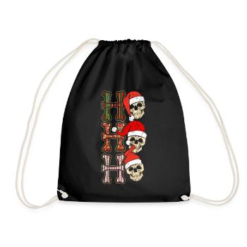 Ho Ho Ho Totenkopf Skull Schädel Weihnachten Santa - Turnbeutel - Schwarz - Vorne