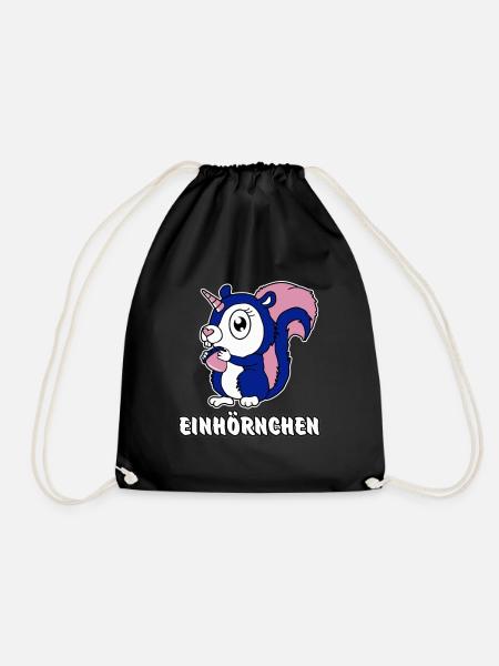 Einhörnchen - Turnbeutel - Schwarz