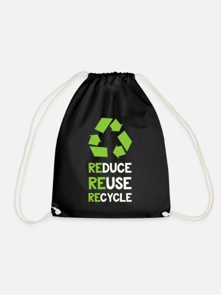 Recyclage de protection de l'environnement - Sac de sport léger - noir