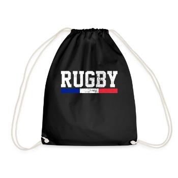 Rugby Frankreich - Turnbeutel - Schwarz - Vorne