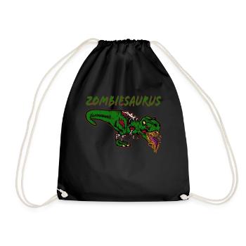 Zombiesaurus dinosaur T-Rex Dino Halloween - Drawstring Bag - black - Front