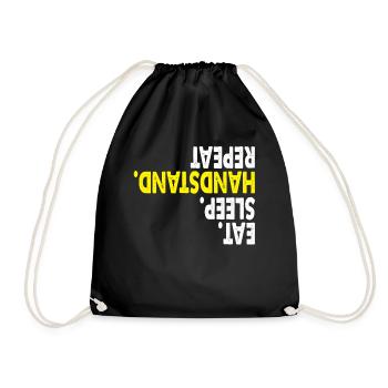 Handstand Geschenk Turnen - Turnbeutel - Schwarz - Vorne