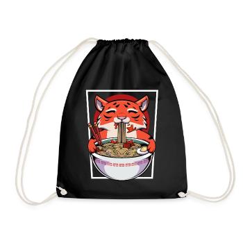 Kawaii Panda Ramen Bowl - Turnbeutel - Schwarz - Vorne
