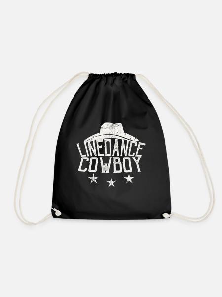 Linedance Cowboy Linedancer Geschenk - Turnbeutel - Schwarz