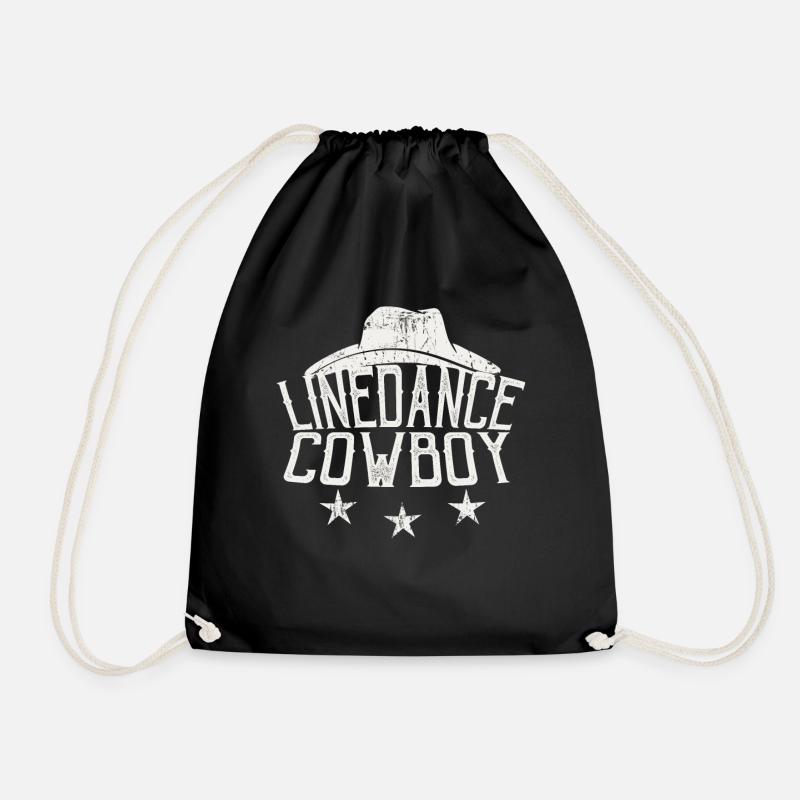 Linedance Cowboy Linedancer Geschenk - Turnbeutel - Schwarz