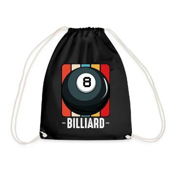 Cadeau de billard vintage style rétro pour 8 piscines - Sac de sport léger - noir - Devant