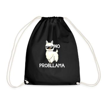 No problem Lama - Drawstring Bag - black - Front