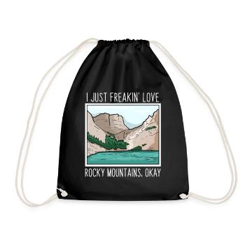 Rocky Mountains - Drawstring Bag - black - Front