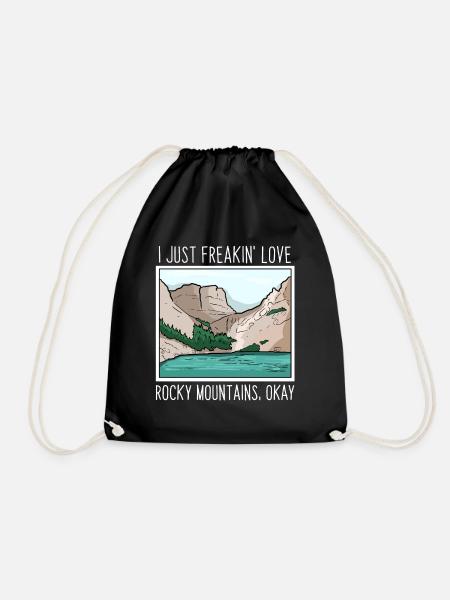 Rocky Mountains - Drawstring Bag - black