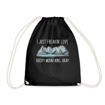 Rocky Mountains - Drawstring Bag - black - Front
