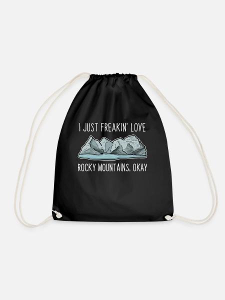 Rocky Mountains - Drawstring Bag - black