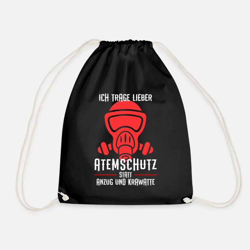 Atemschutz Feuerwehr Atemschutzübung FFW Geschenk - Turnbeutel - Schwarz
