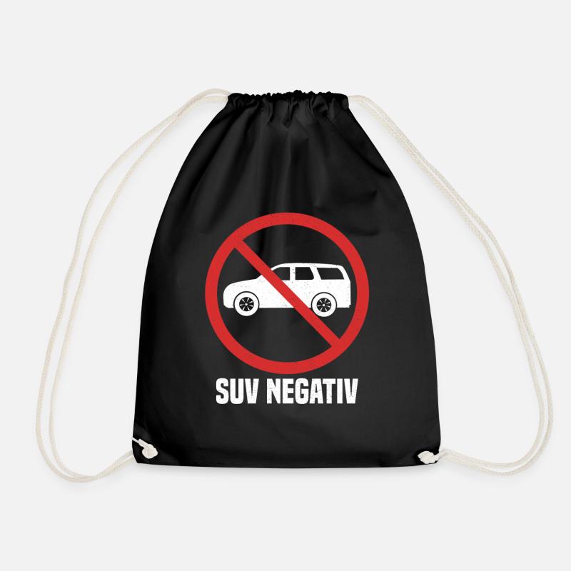 Anti-SUV climate change - Drawstring Bag - black