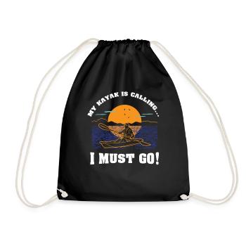 Kajak Shirt My Kayak is calling - Sac de sport léger - noir - Devant