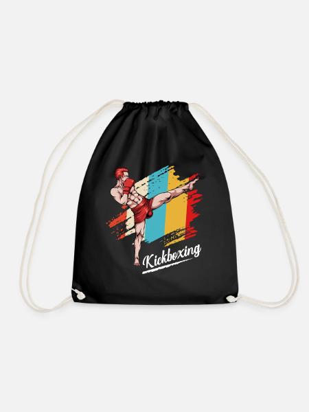 Kickbox Flaggen-Style - Turnbeutel - Schwarz