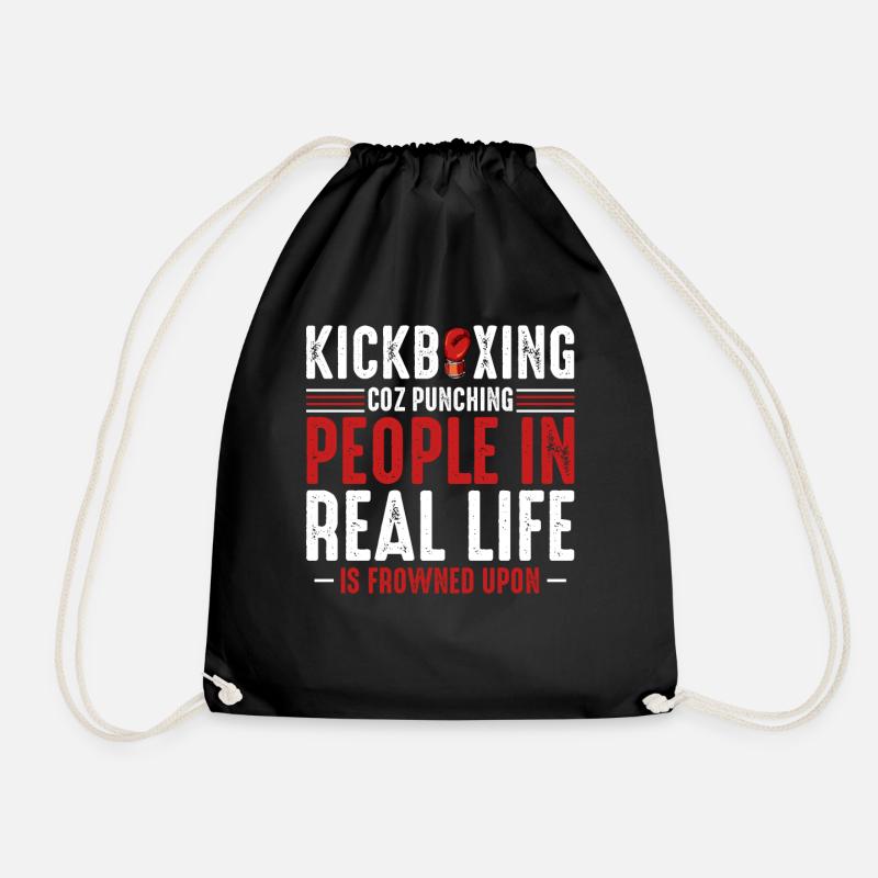 Kickboxing - Drawstring Bag - black