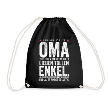 Oma Loading - Turnbeutel - Schwarz - Vorne