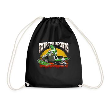 Snowmobile winter sport extreme athlete gift - Drawstring Bag - black - Front