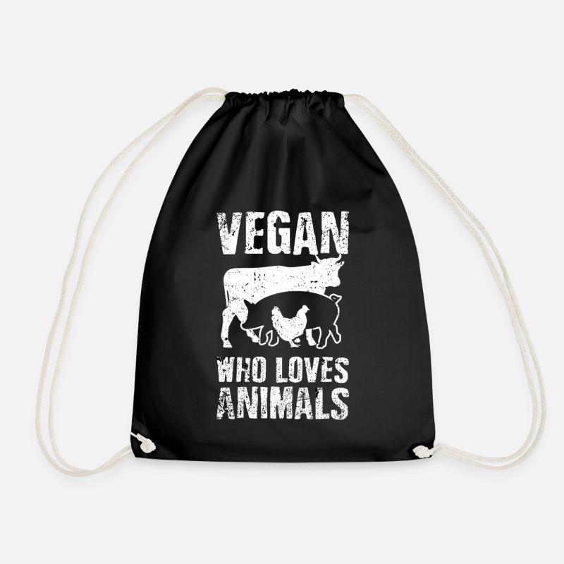 Vegan Tierschutz - Turnbeutel - Schwarz