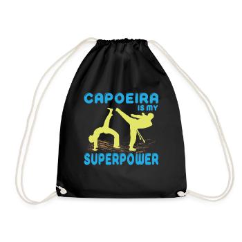 Capoeira martial arts fighting dance Brazil gift - Drawstring Bag - black - Front