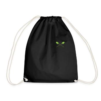 Horticulture Shovel Gardener Landscaping Pocket - Drawstring Bag - black - Front