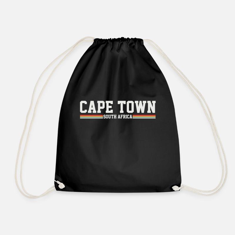 Cape Town South Africa - Drawstring Bag - black