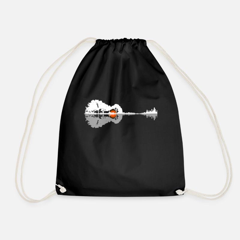 Nature Guitar Gift Guitarist - Drawstring Bag - black