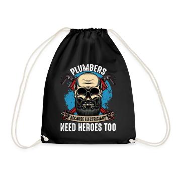 plumber - Drawstring Bag - black - Front