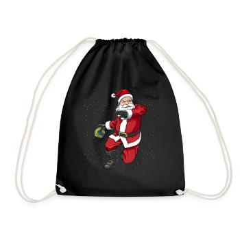 Handball Weihnachtsmann Handballer Trainer - Turnbeutel - Schwarz - Vorne