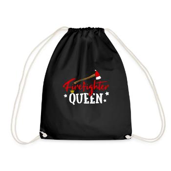 Pompier femme cadeau pompier reine - Sac de sport léger - noir - Devant