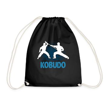 Kobudo japanische Kampfkunst Geschenkidee Geschenk - Turnbeutel - Schwarz - Vorne