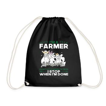 Farmer Saying Gift - Drawstring Bag - black - Front