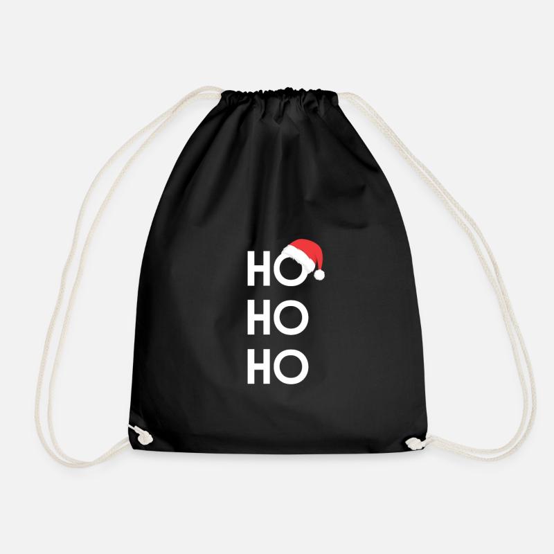 HoHoHo Santa hat - Drawstring Bag - black