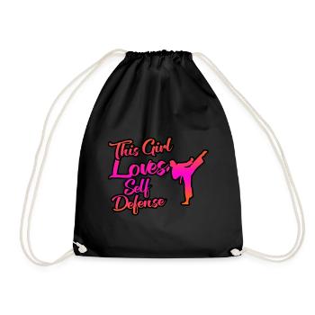 Cette fille aime la légitime défense - Sac de sport léger - noir - Devant