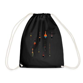 Poznan Waggler - Angel poses, gift, angler - Drawstring Bag - black - Front