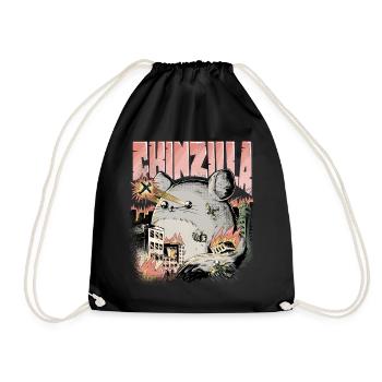 Lustiger CHINZILLA Geschenk für Chinchillabesitzer - Turnbeutel - Schwarz - Vorne