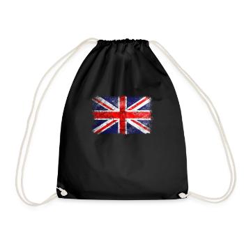 English Flag. Cool British Flag. British Roots - Drawstring Bag - black - Front