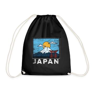 Japan Mount Fuji Gift - Drawstring Bag - black - Front
