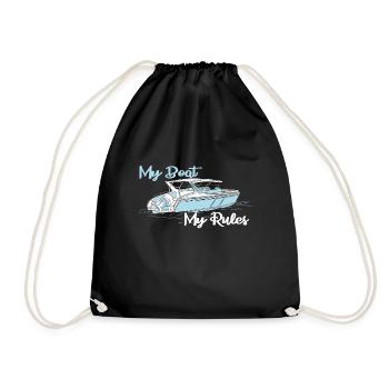 Motor boat My boat My rules English - Drawstring Bag - black - Front
