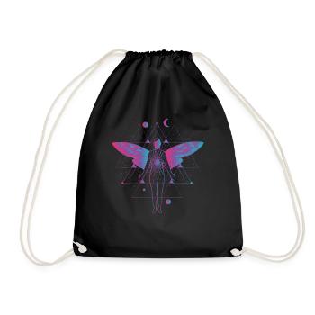 Psytrance Electro Angel - Drawstring Bag - black - Front