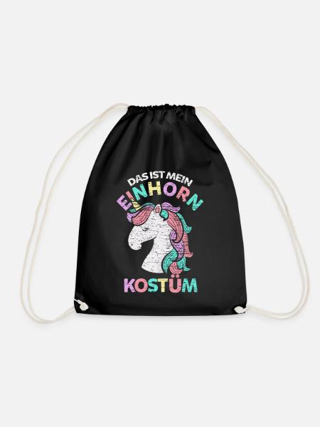 Einhorn Kostüm - Turnbeutel - Schwarz