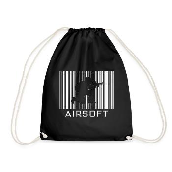 Airsoft Hobby with barcode - Drawstring Bag - black - Front