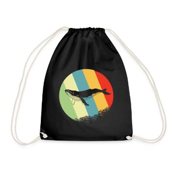Cercle rétro et vintage de requin baleine - Sac de sport léger - noir - Devant