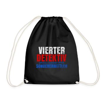 Vierter Detektiv Geschenk - Turnbeutel - Schwarz - Vorne
