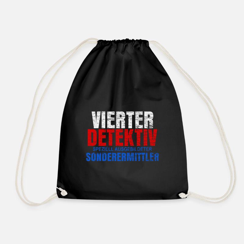 Vierter Detektiv Geschenk - Turnbeutel - Schwarz