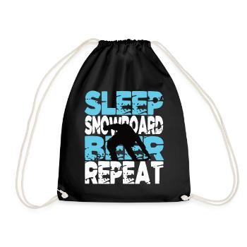 Snowboard Snowboarder Wintersport Snowboard - Turnbeutel - Schwarz - Vorne