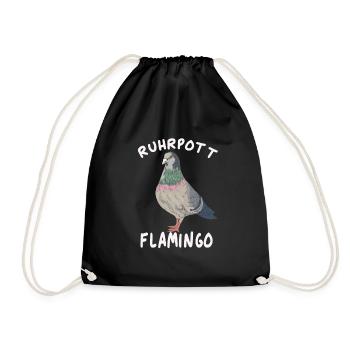 Ruhrpott Flamingo Taube - Turnbeutel - Schwarz - Vorne