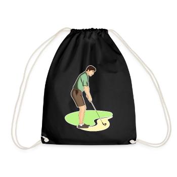 Golf | Golfing | Golfer | golf - Drawstring Bag - black - Front